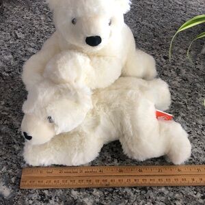 WildRepublic 2 Small 8” Baby POLAR BEARS Collectible NWOT